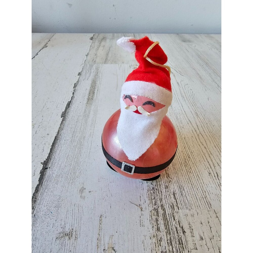 Vintage glass ball Santa ornament Xmas‎ tree mica felt